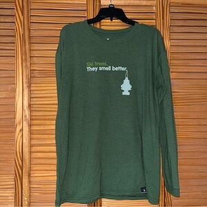 Backcountry.com Green Large Long Sleeve Graphic‎ Tee Shirt “Ski Trees”